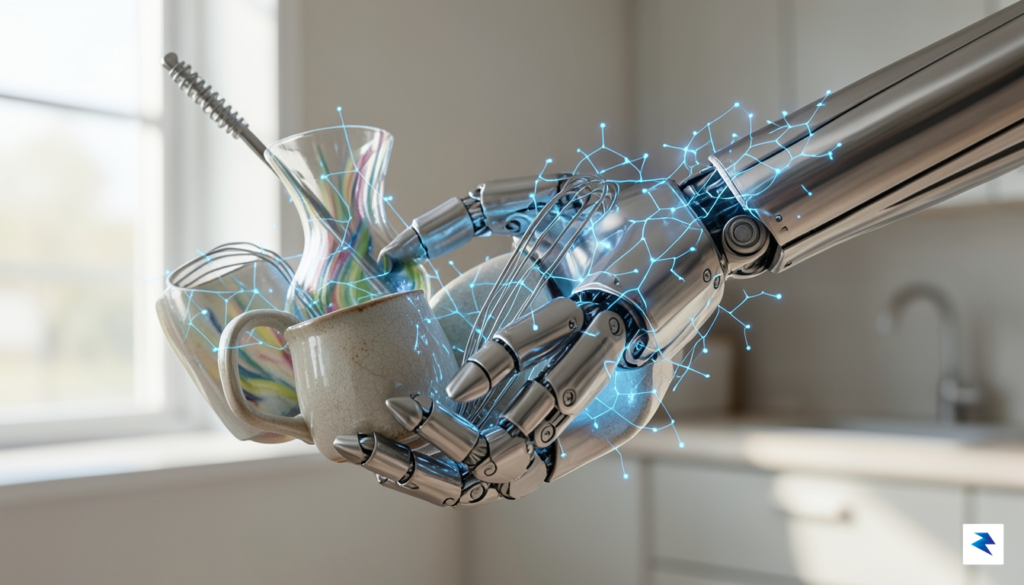 A sleek, humanoid robotic hand gently grasping a variety of&hellip;
