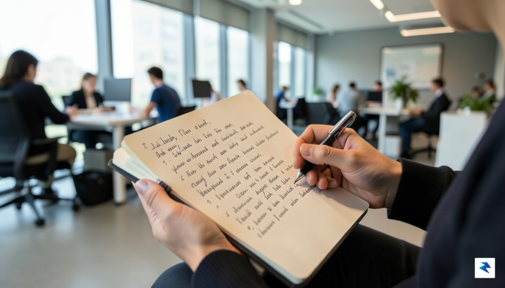 A close-up, high-quality photograph of a person holding a handwritten&hellip;