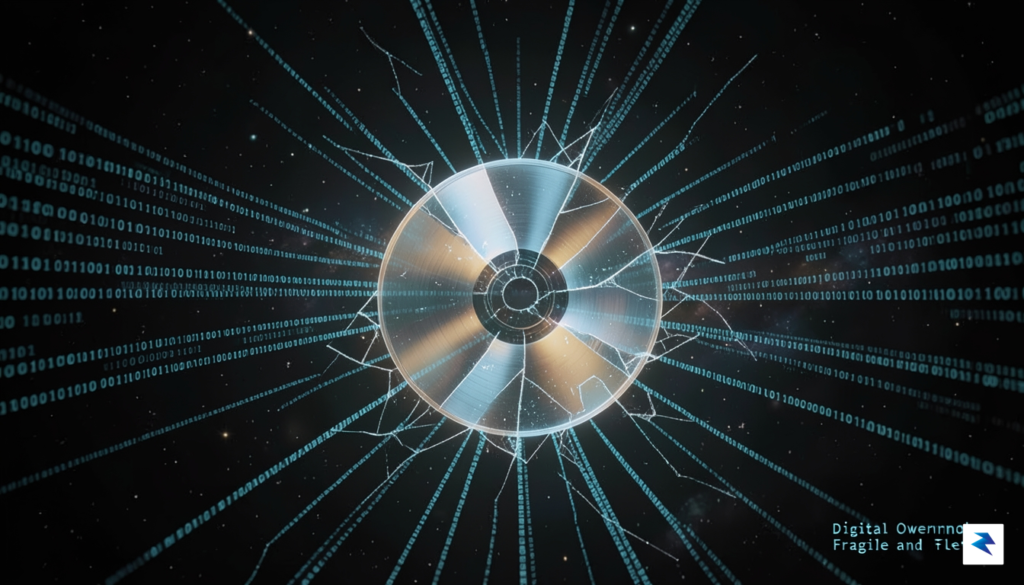 A conceptual digital art piece showing a glowing, fragile glass&hellip;