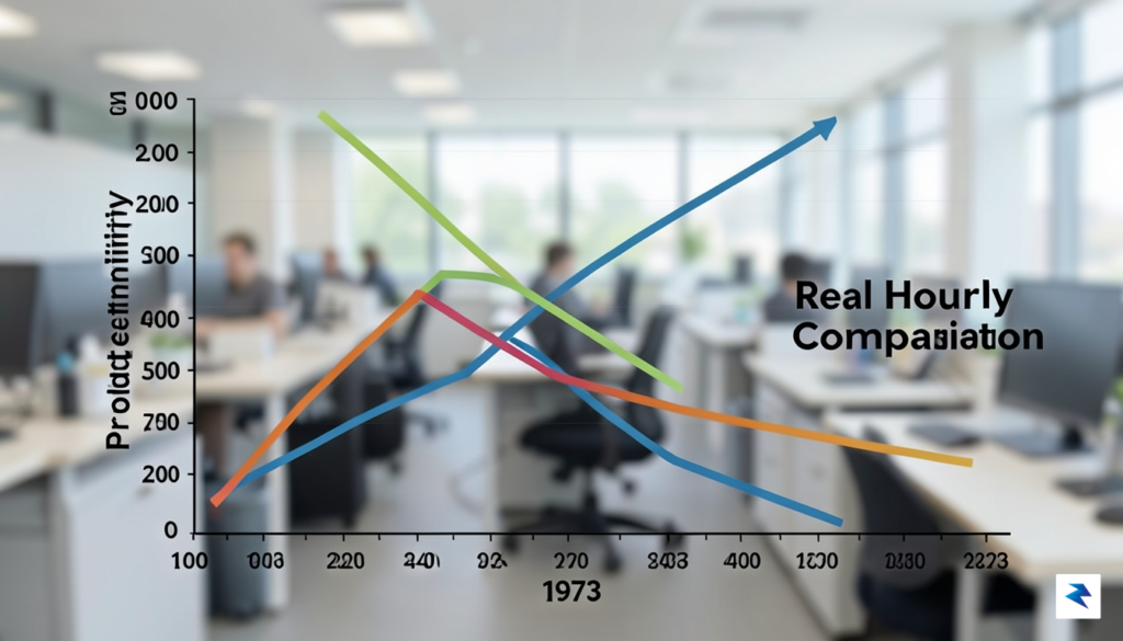 A line graph showing two diverging lines starting from 1973:&hellip;