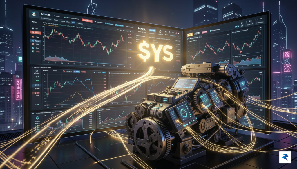 A digital illustration showing a complex financial dashboard where a&hellip;