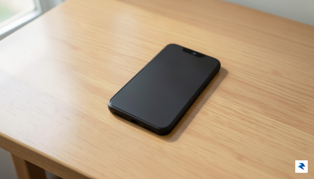 A minimalist, high-angle close-up shot of a sleek, matte-black Light&hellip;