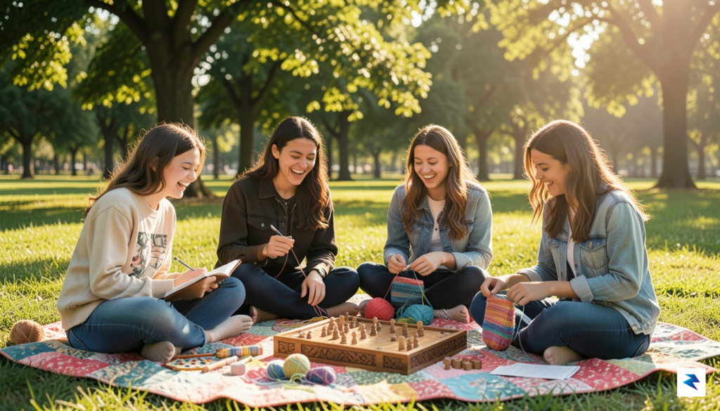 A candid, warm-toned photograph of a group of diverse young&hellip;