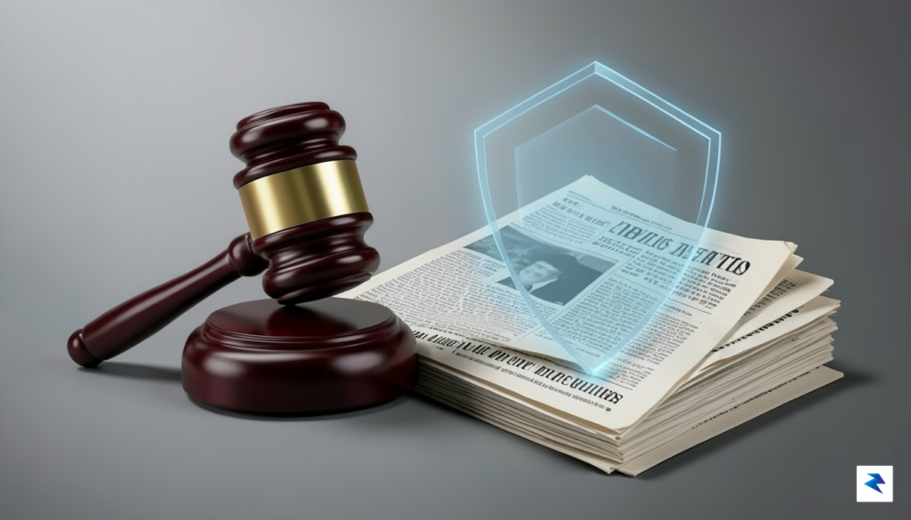 A conceptual illustration showing a gavel resting on a stack…