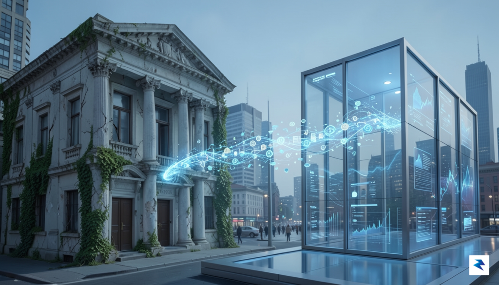 A conceptual digital illustration showing a steady flow of capital…