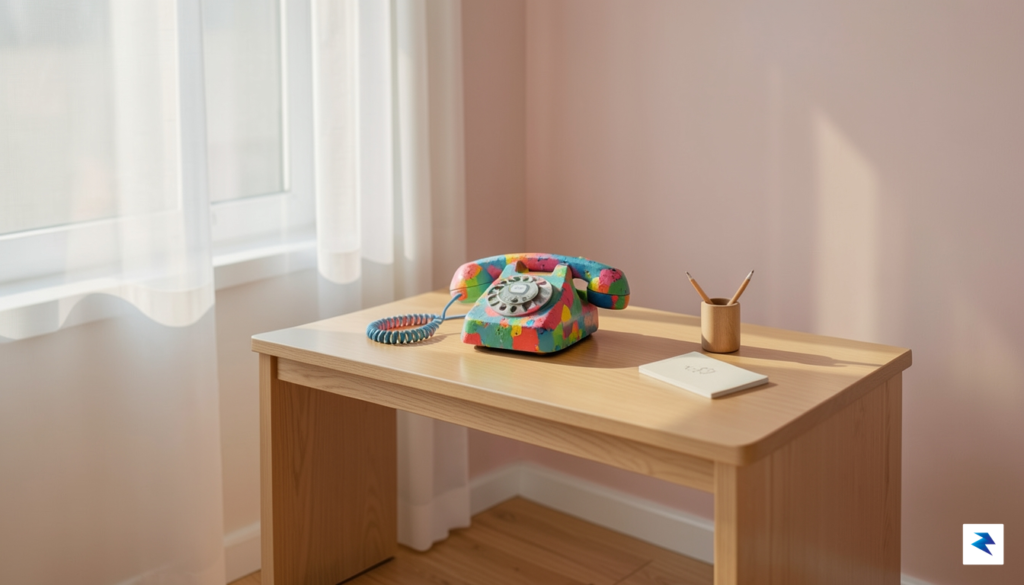 A modern, minimalist aesthetic shot of a child’s room featuring…