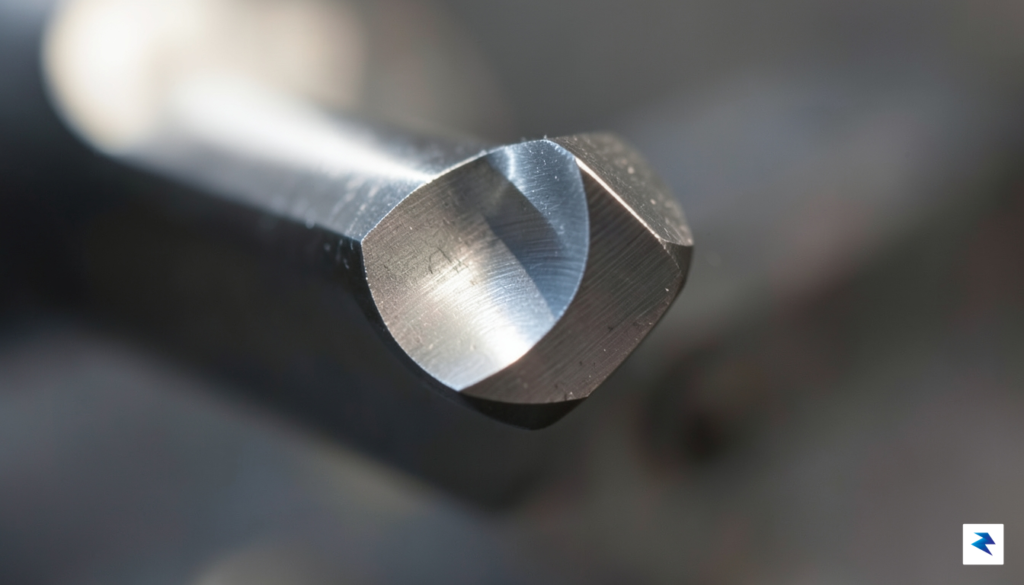A close-up macro shot of a tungsten carbide cutting tool&hellip;
