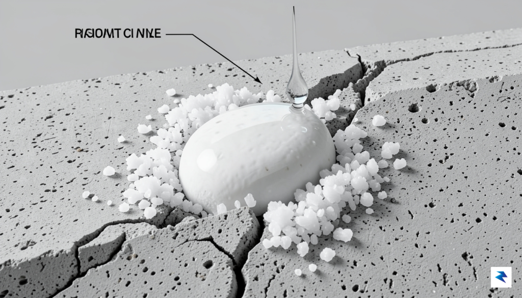 A detailed cross-section diagram showing a microscopic crack in Roman…