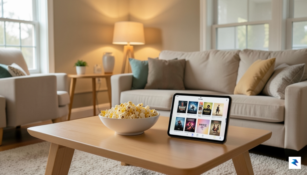 A cozy living room setup with a warm ambient lamp,&hellip;