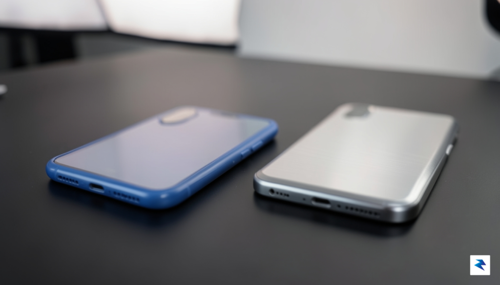 A close-up shot of a generic-looking smartphone lying on a&hellip;