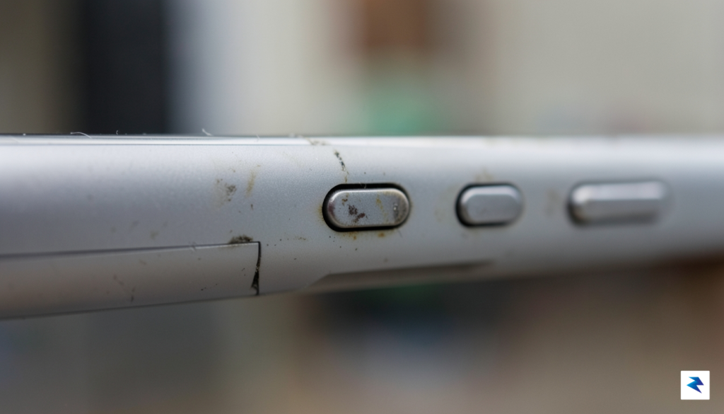 A close-up, high-resolution photograph of the phone's side profile, highlighting&hellip;