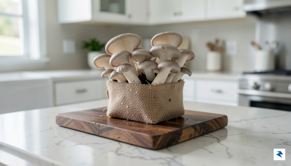 A high-resolution, close-up photograph of a home kitchen counter showing…