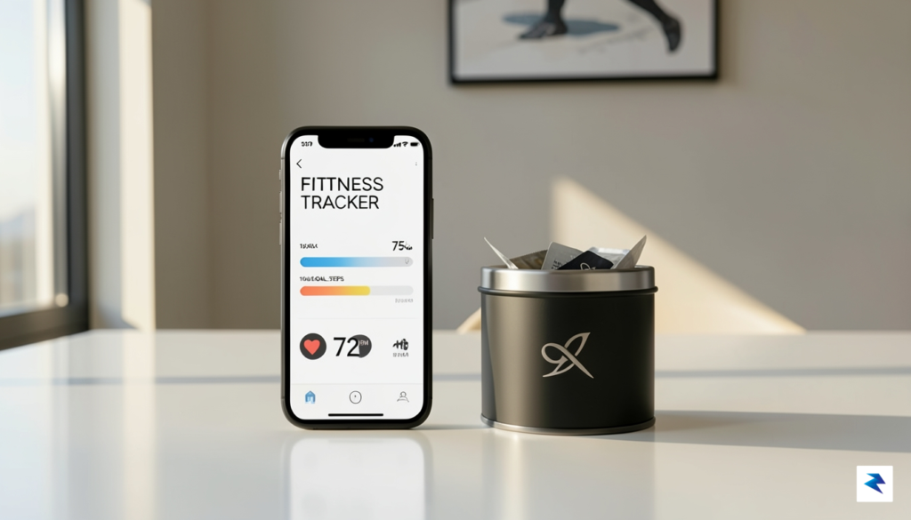 A modern, minimalist workspace featuring a sleek smartphone displaying a&hellip;