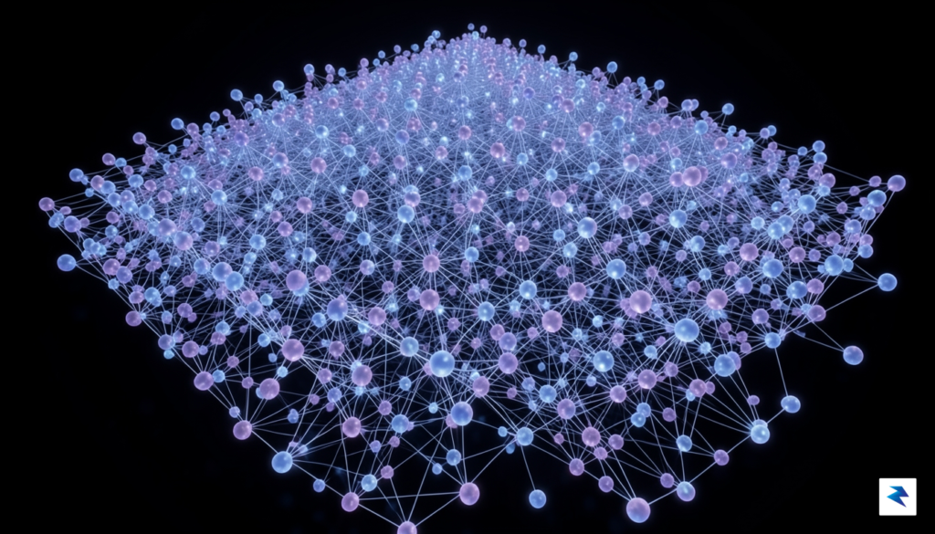 A conceptual 3D visualization of a neural network with billions&hellip;
