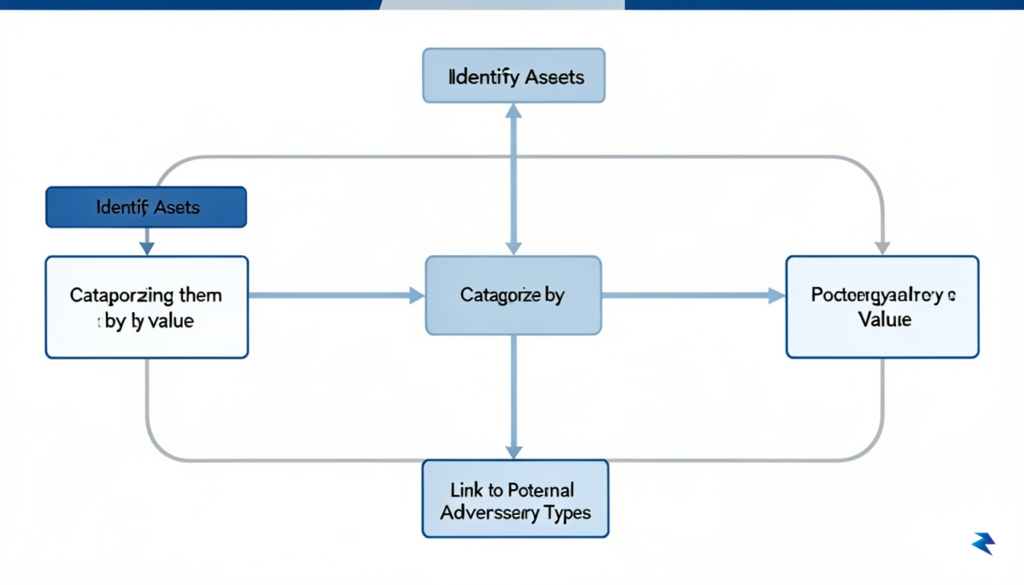 A flowchart illustrating the process of identifying assets, categorizing them&hellip;