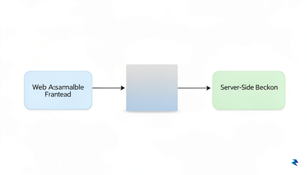 A clean, minimalist diagram showing a Rust-based project architecture with…