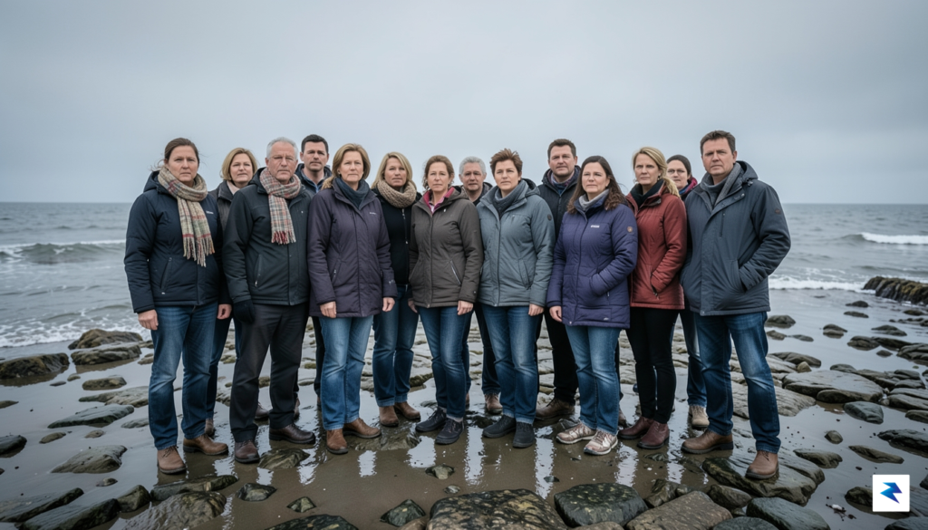 A wide-angle shot of a diverse group of Canadians standing…