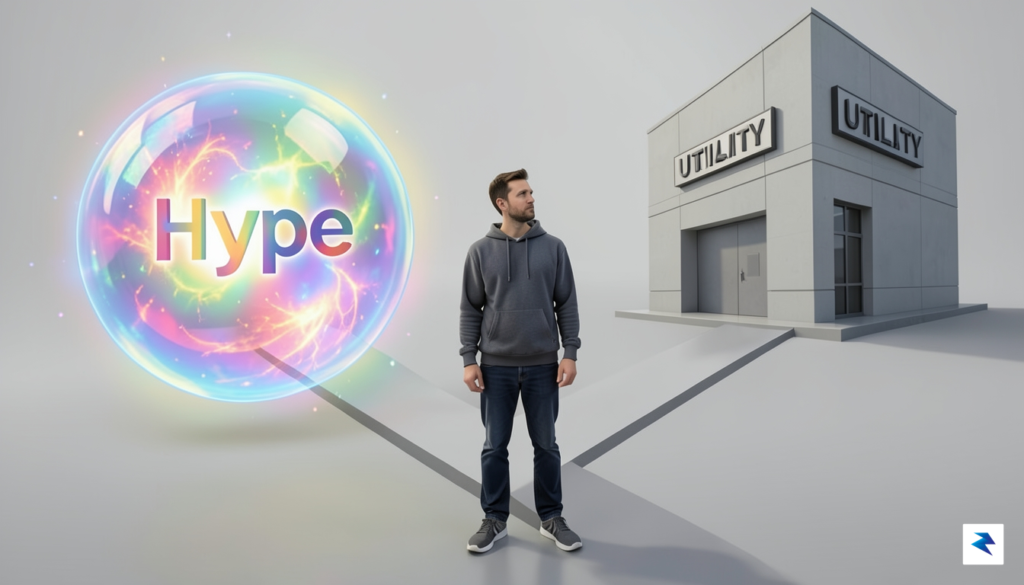 A digital illustration showing a retail investor standing at a…