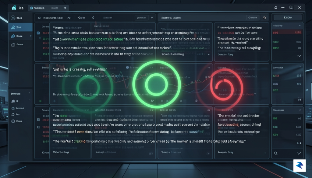 A digital visualization of a high-frequency trading dashboard showing glowing&hellip;