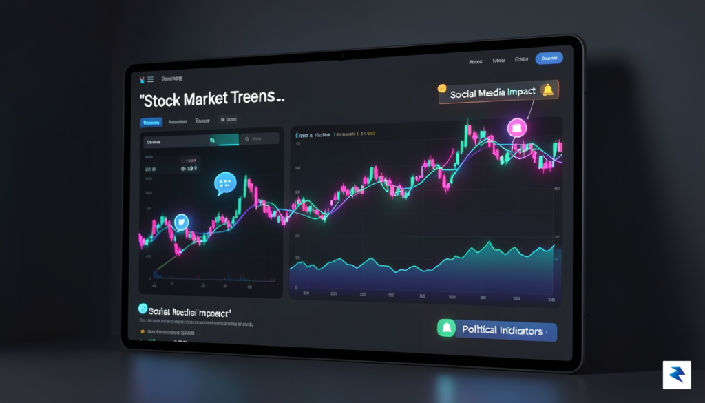 A sleek, modern digital dashboard displaying fluctuating stock market graphs&hellip;