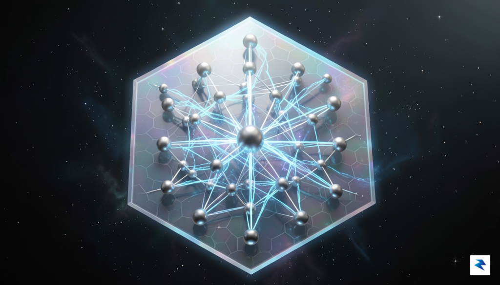 A digital visualization of interconnected nodes and glowing data streams…