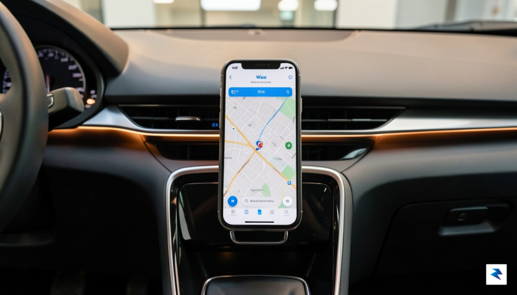 A close-up, high-definition photograph of a modern car dashboard showing&hellip;