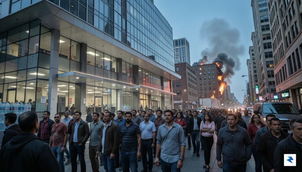 A chaotic scene in a city: a hospital with emergency&hellip;
