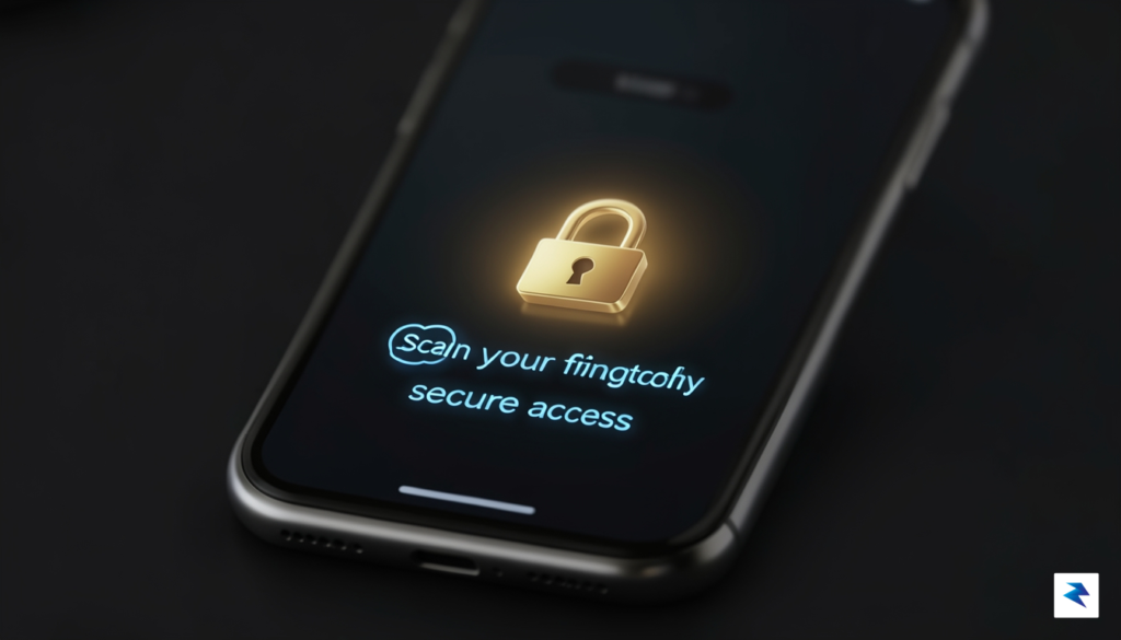 A secure digital interface showing a smartphone screen with a&hellip;