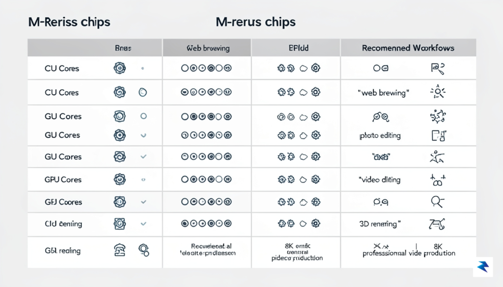 A clean, minimalist infographic showing a comparison chart between M-series&hellip;
