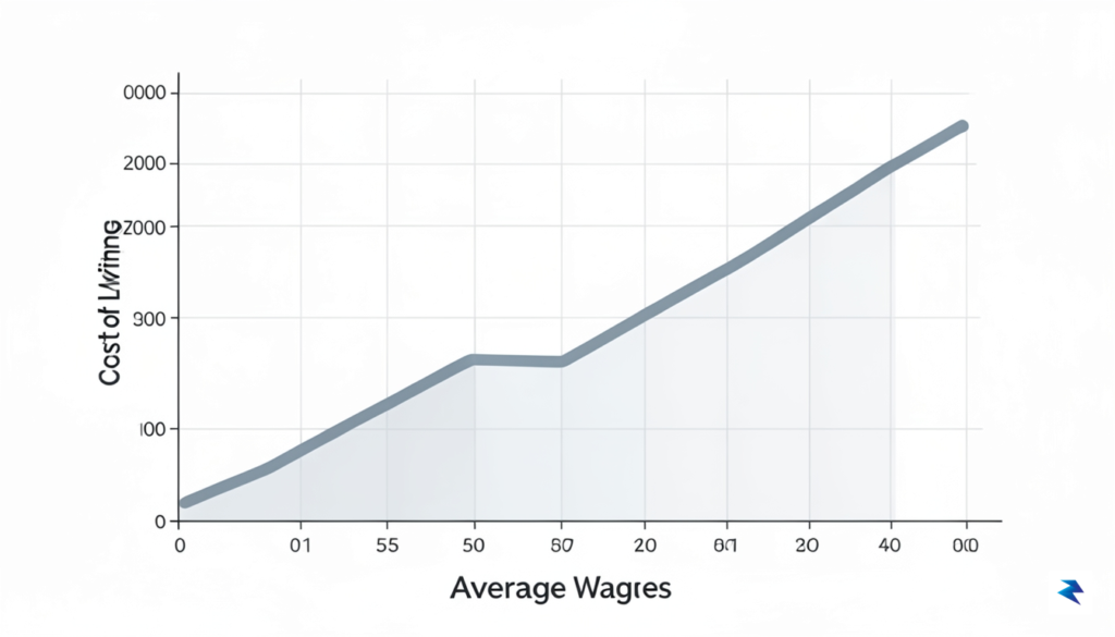 A modern, minimalist graphic showing a line graph where the…