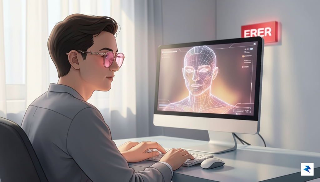 A conceptual illustration showing a person wearing rose-colored glasses looking…