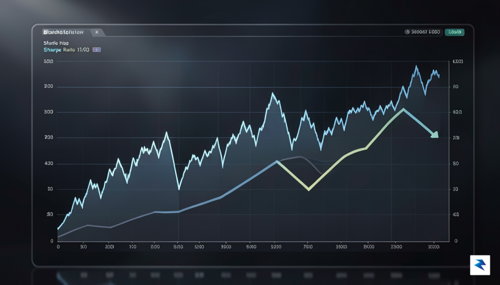 A digital visualization of a jagged mountain graph representing Bitcoin's…
