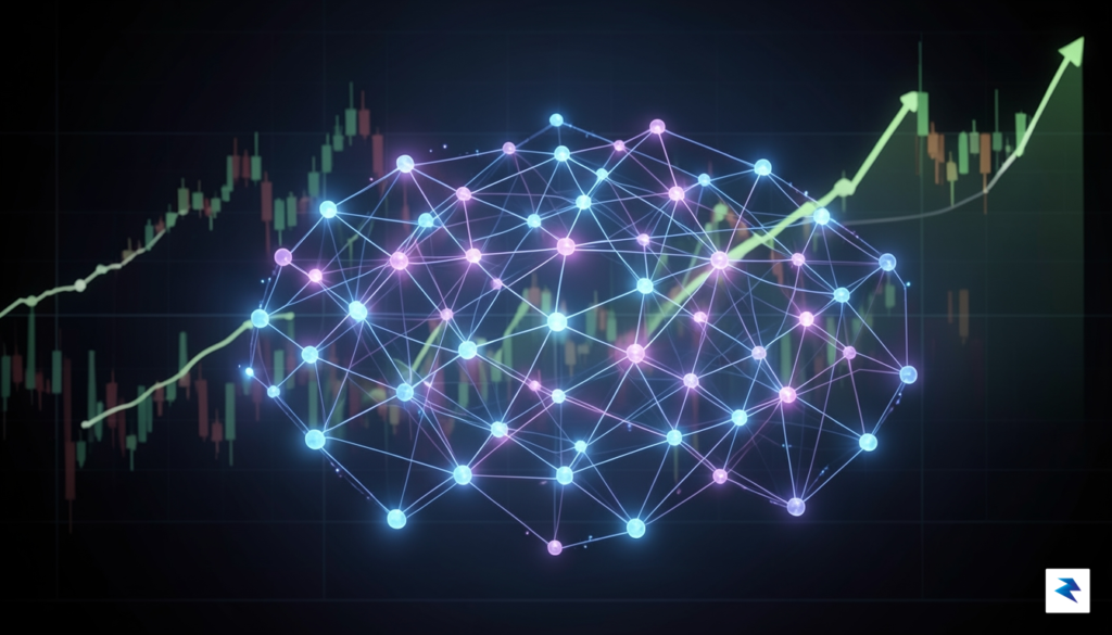 An abstract visualization of a glowing, interconnected digital network representing&hellip;