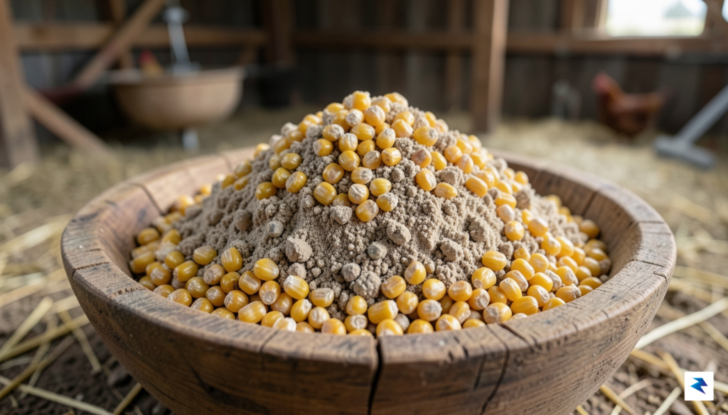 A close-up, high-definition photograph of golden corn kernels and raw…