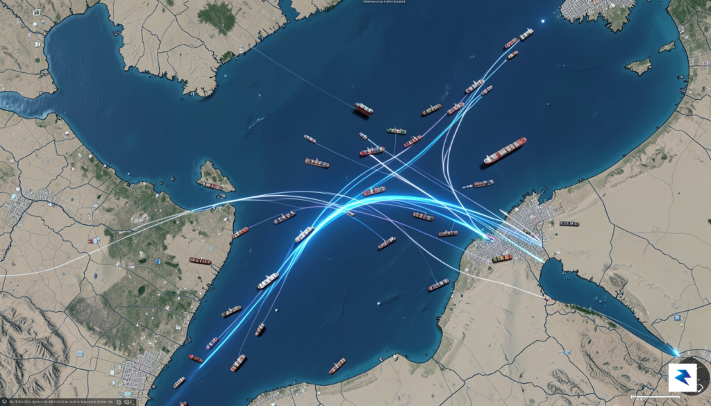A detailed satellite-style map of the Persian Gulf highlighting the&hellip;