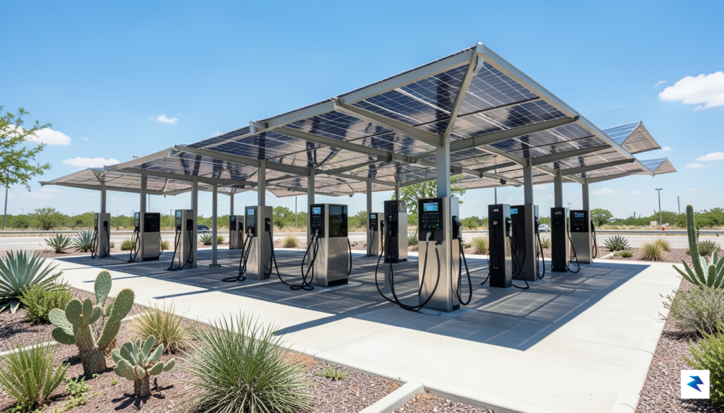 A wide-angle, high-definition photograph of a modern, sleek electric vehicle&hellip;