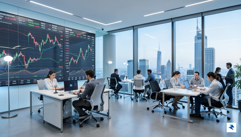 A modern, sleek office environment in a high-rise building with&hellip;