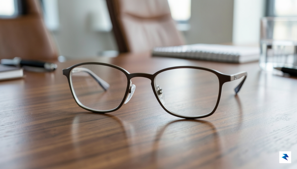 A close-up, high-quality shot of the Halliday G2 glasses resting…