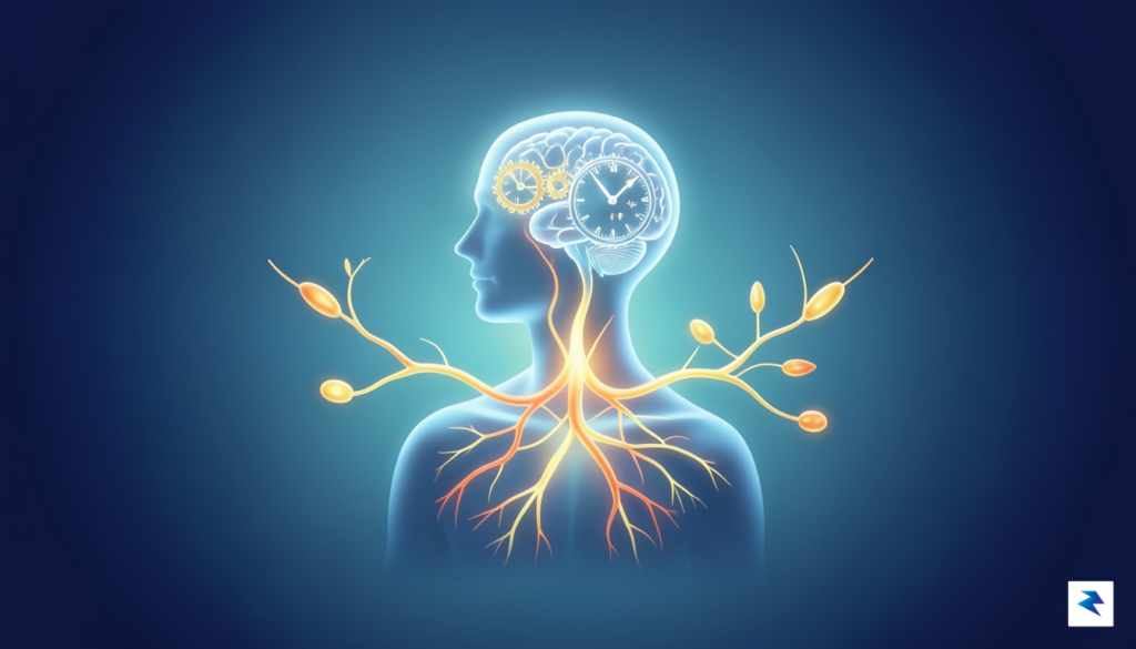 A clean, high-resolution digital illustration showing a glowing human silhouette&hellip;