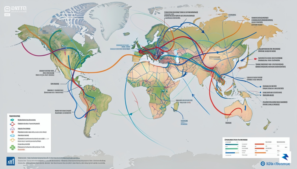 A modern, high-tech map of the world showing diverse energy&hellip;