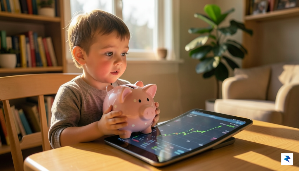 A warm, cinematic shot of a young child holding a…
