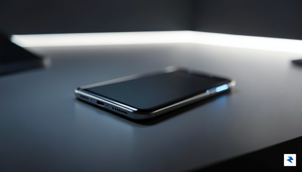A conceptual, high-contrast photograph showing a blurred, sleek silhouette of…