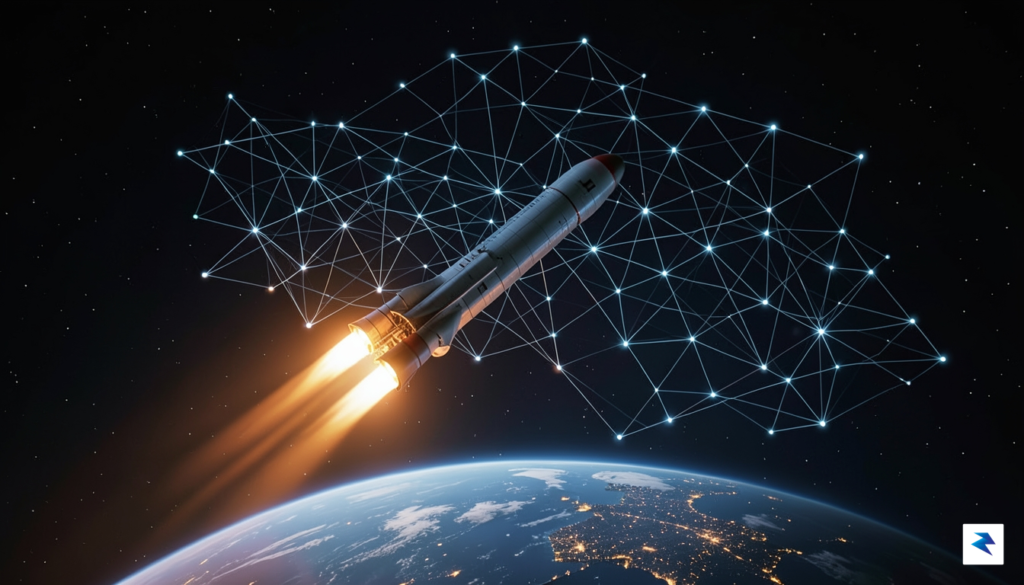 A conceptual digital illustration of a SpaceX Starship ascending into&hellip;