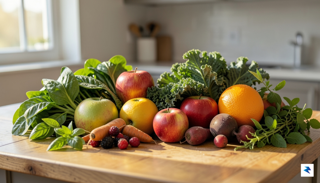 A close-up, high-definition photograph of a variety of fresh organic&hellip;