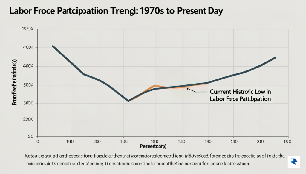 A professional data visualization showing a line graph trending downward…