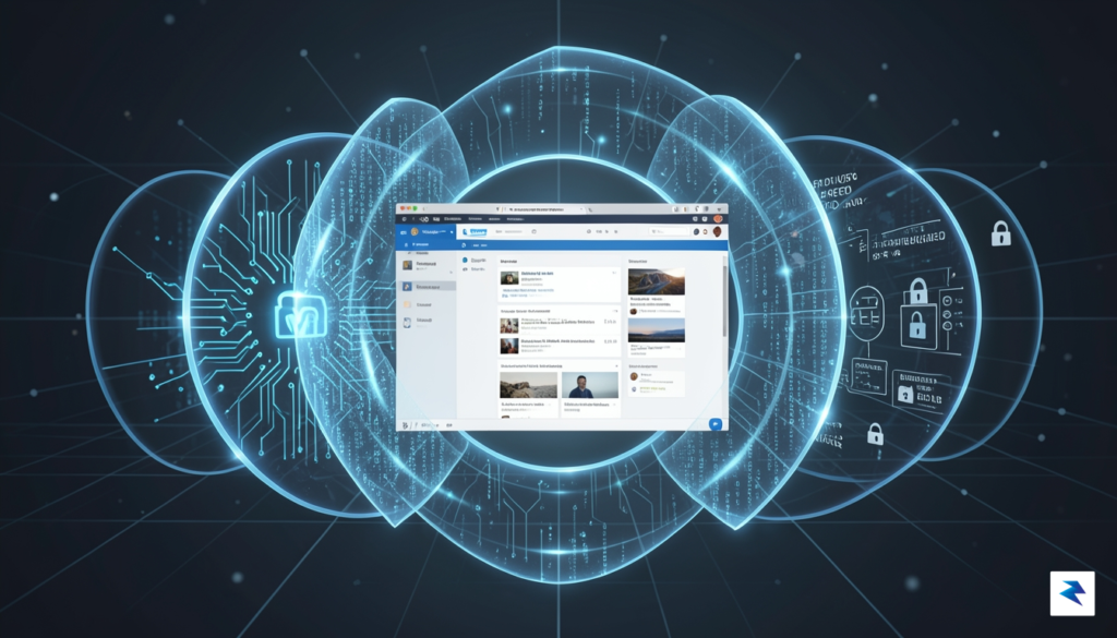 A conceptual digital illustration showing a WordPress website inside multiple&hellip;