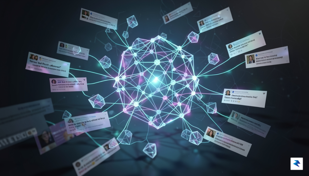 A conceptual digital art piece showing a glowing, multi-faceted artificial&hellip;