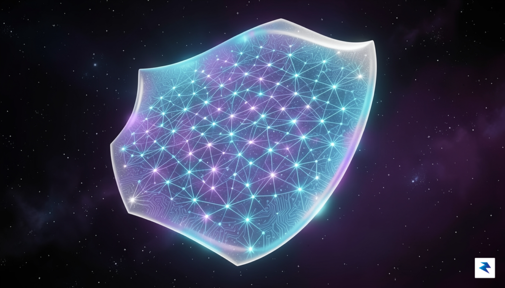 A conceptual digital art piece showing a glowing, intricate neural…
