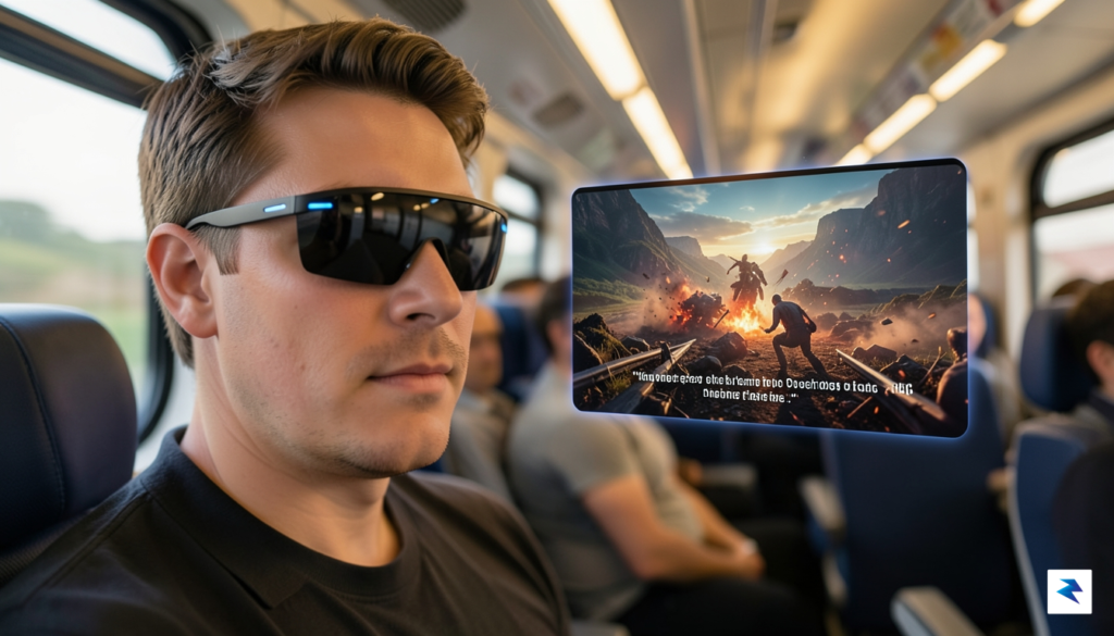 A first-person perspective shot of a person wearing sleek, lightweight&hellip;